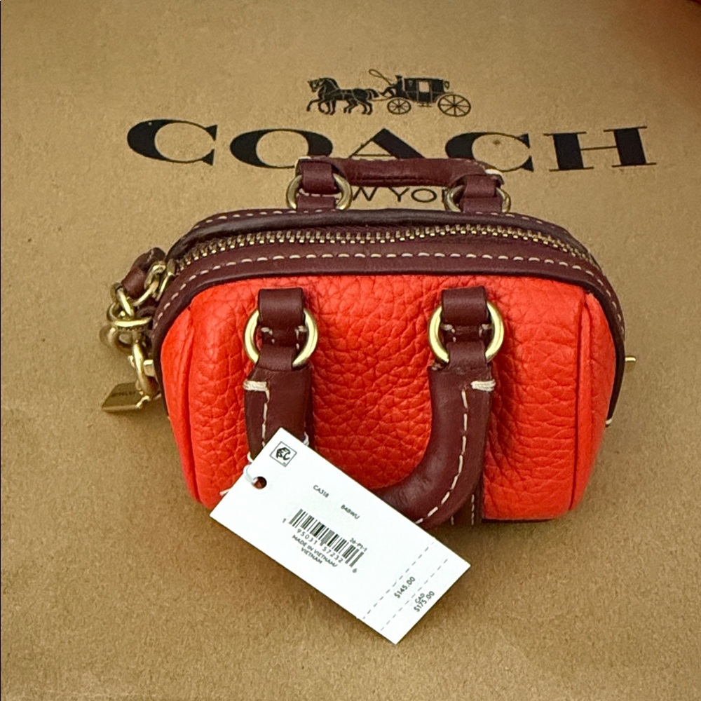 Coach Mini Ruby Satchel Bag Charm CA318 Red Orange multi